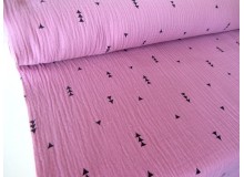 Double Gauze Musselin Pfeile dunkelrosa